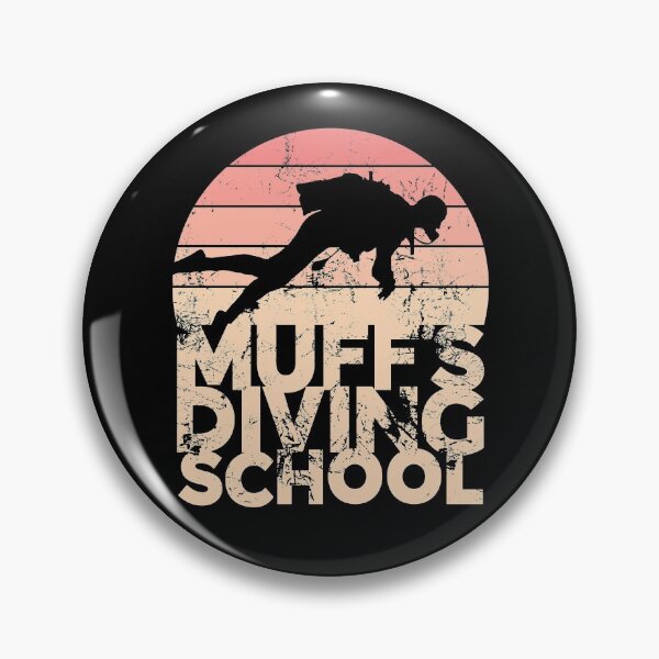 Item preview, Muff's Diving School Funny Innuendo Retro Sunset designed and sold by juvajay.