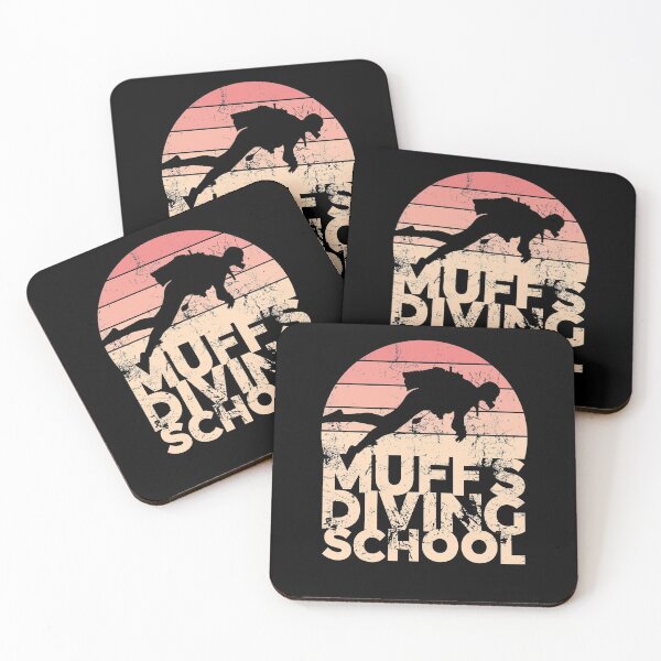 Item preview, Muff's Diving School Funny Innuendo Retro Sunset designed and sold by juvajay.