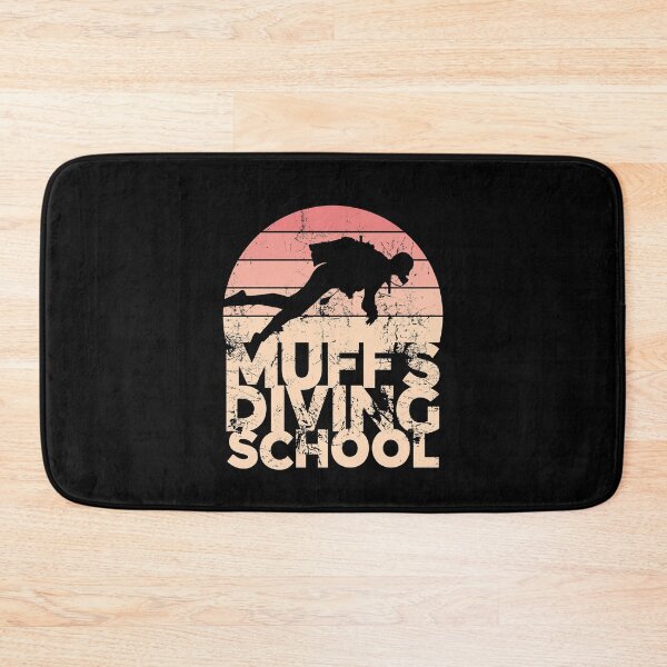 Item preview, Muff's Diving School Funny Innuendo Retro Sunset designed and sold by juvajay.