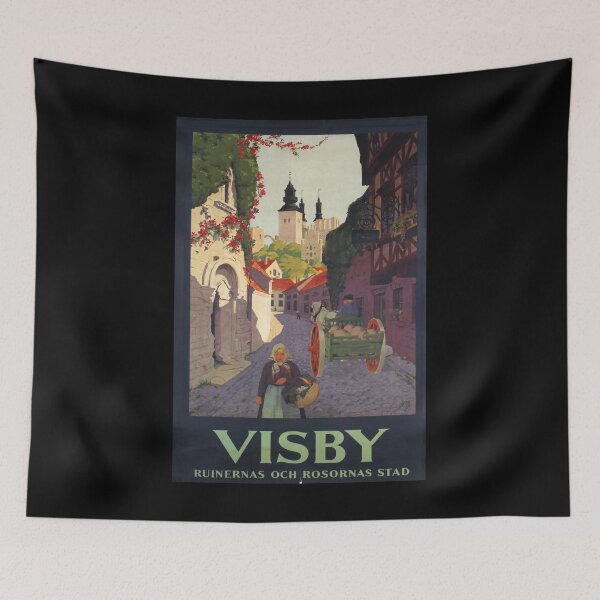 Item preview, Visby retro poster designed and sold by CorasPosters.