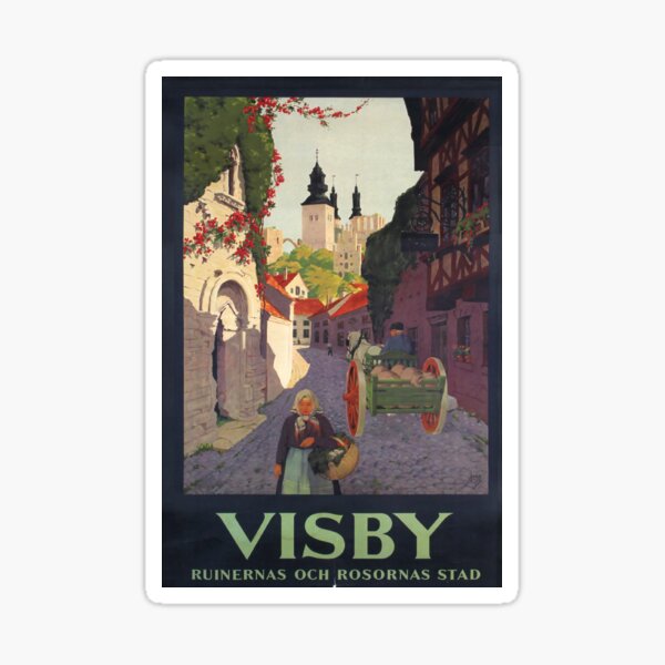 Artikel-Vorschau von Visby retro poster, designt und verkauft von CorasPosters.