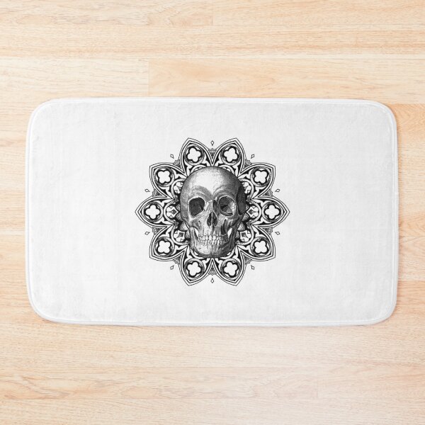 Item preview, Skull Flower, black, use it on white fabric! designed and sold by Pati-Onirie.