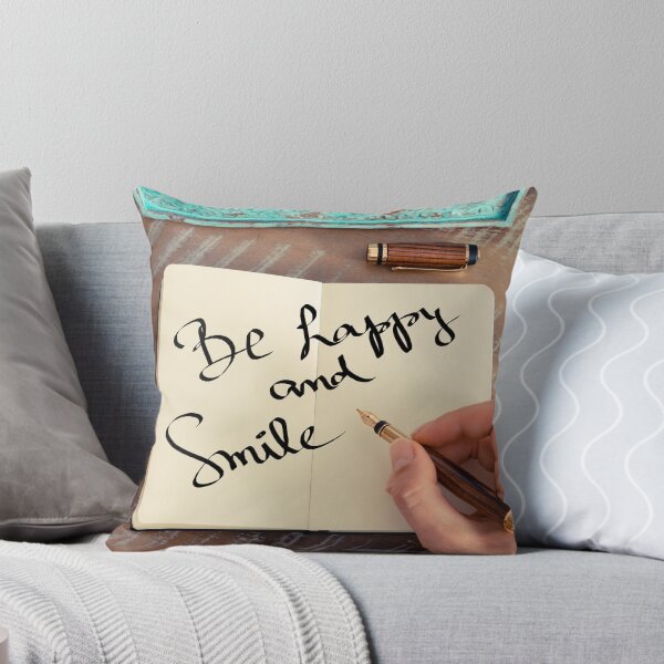 Item preview, Motivational concept with handwritten text BE HAPPY AND SMILE designed and sold by Stanciuc.