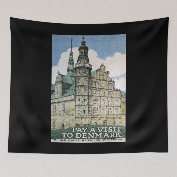 Aperçu de l'œuvre Kronborg Castle poster retro créée et vendue par CorasPosters.