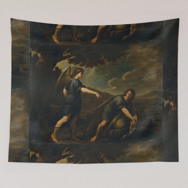 Item preview, Vintage art of a couple of Angels - painting by Andrea Vaccaro designed and sold by Vintage Designs +.