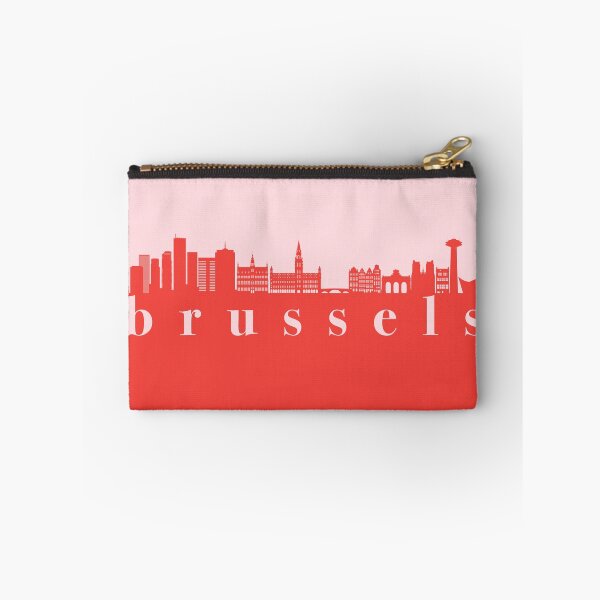 Item preview, minimalist brussels skyline red and pink color block  designed and sold by neopop.