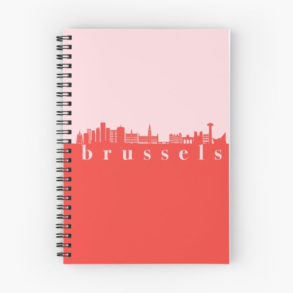Item preview, minimalist brussels skyline red and pink color block  designed and sold by neopop.