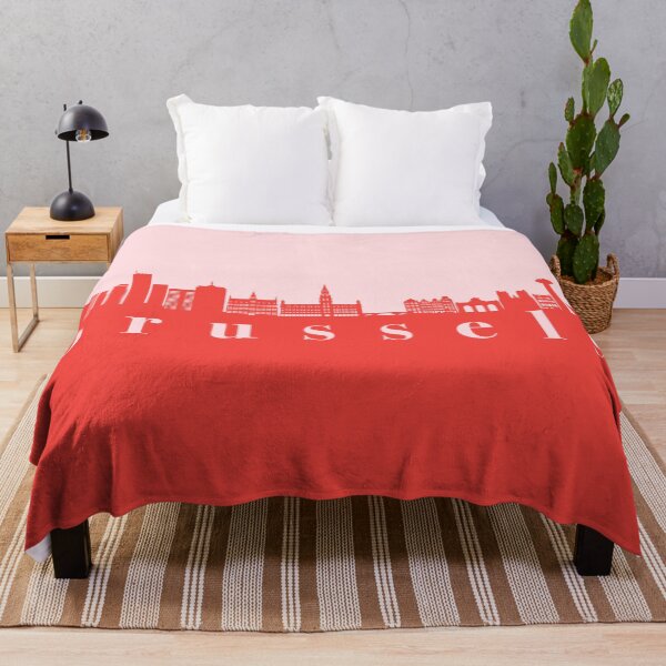 Item preview, minimalist brussels skyline red and pink color block  designed and sold by neopop.