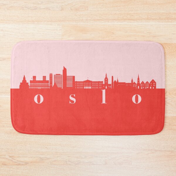 Item preview, minimalist oslo skyline red and pink color block  designed and sold by neopop.