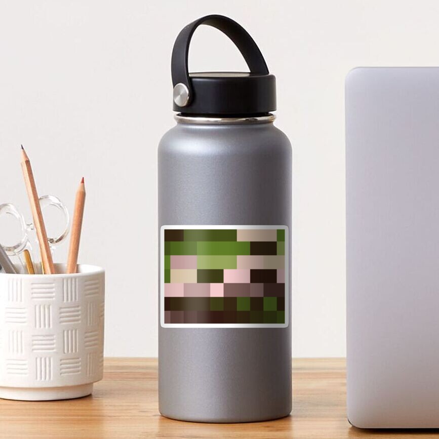 Checkered Pattern Green Brown Pink Sticker