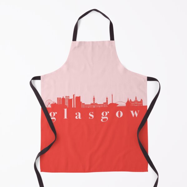 Item preview, minimalist glasgow skyline red and pink color block designed and sold by neopop.