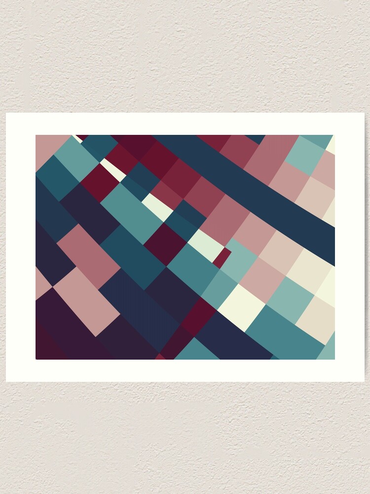 Alternate view of Windows Abstract Squares Red Blue White Art Print