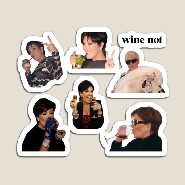 Aperçu de l'œuvre Pack d'autocollants Kris Jenner - Meme 2021 L'Incroyable Famille Kardashian KUWTK Citations drôles Photos Fête Boire Paix Marchandise Accessoires Téléphone Tendance Cool Mignon Cadeau Cadeau Noël Anniversaire Vin Maman créée et vendue par qualityprinting.