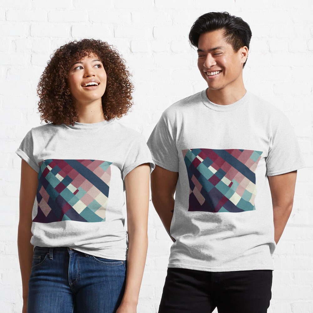 Windows Abstract Squares Red Blue White Classic T-Shirt