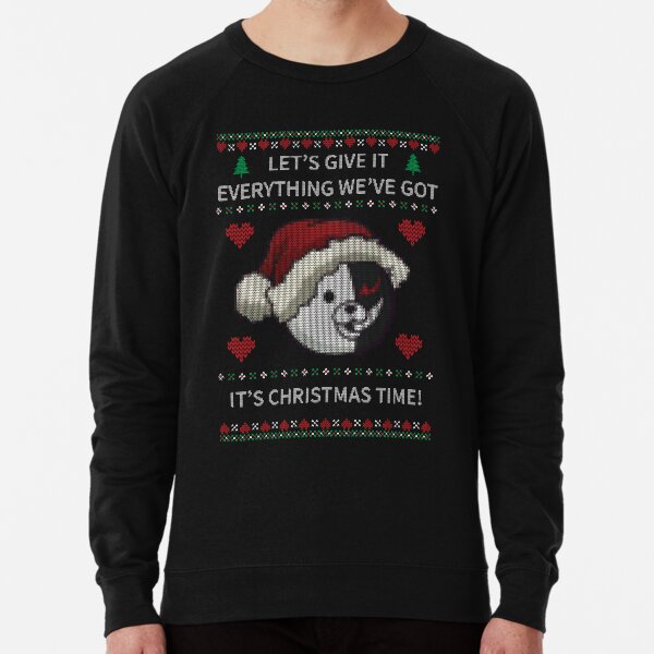 Monokuma Ugly Christmas Sweater - Dangan Lightweight Sweatshirt