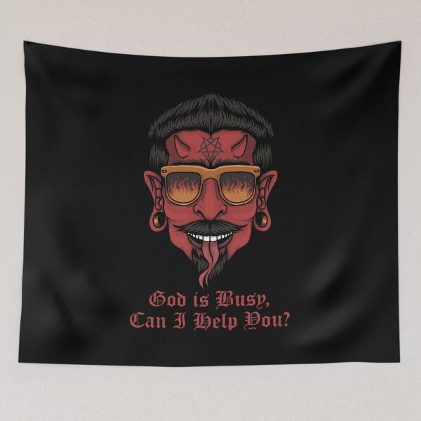 Item preview, Beelzebub God is Busy Can I Help you Satan Evil Funny designed and sold by h44k0n.