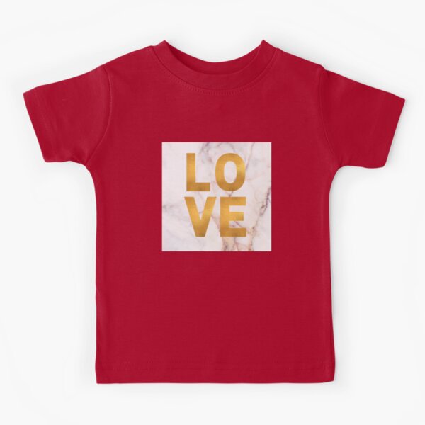 Kids Abstract Love T-Shirt Chaotic Typographic Letters Child Valentine Shirt
