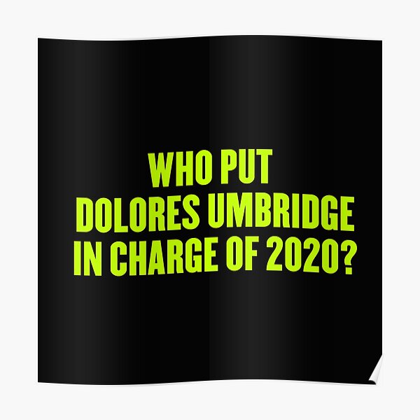 Wer hat Dolores Umbridge für 2020 verantwortlich gemacht? Poster