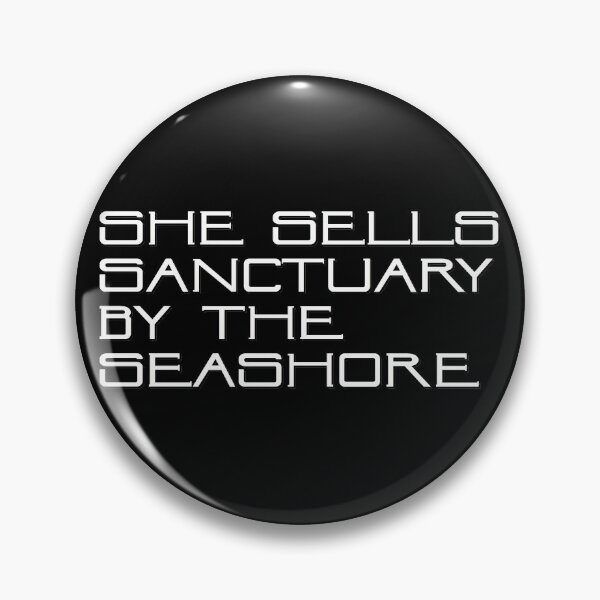 Item preview, she sells sanctuary by the seashore white text designed and sold by Dizkorce.