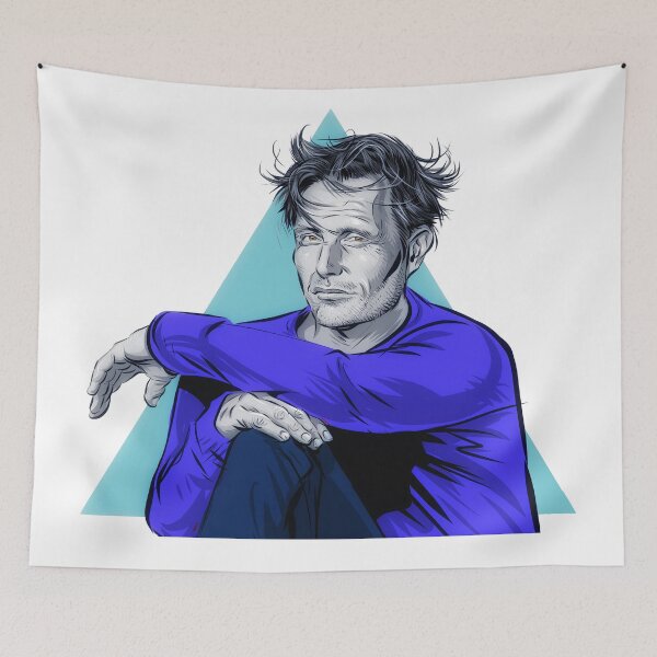 Item preview, Mads Mikkelsen - An illustration by Paul Cemmick designed and sold by TIGERDAVER.