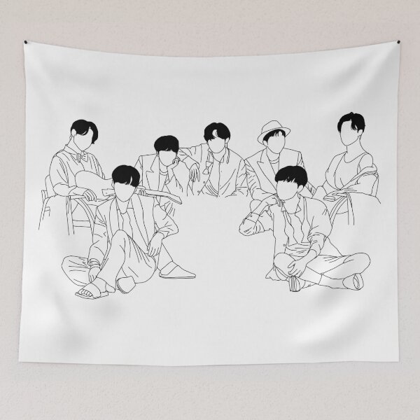Item preview, Bangtan BE Concept Photo shoot Line art designed and sold by NoonaStudio.