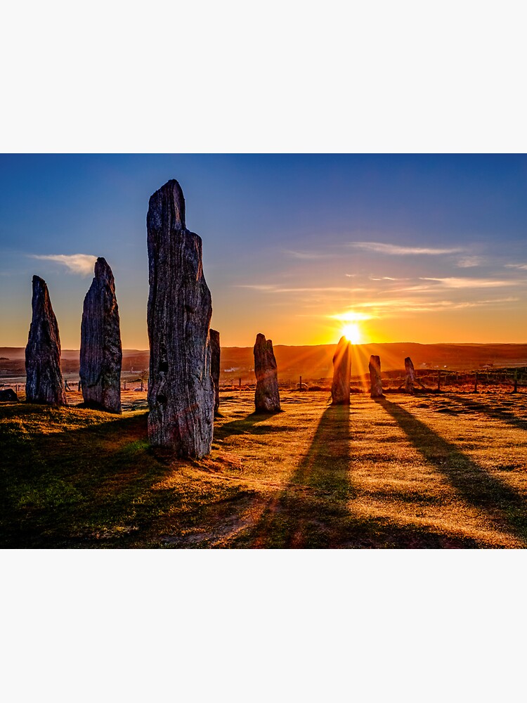 Artwork view, Callanish (Calanais) Standing Stones, Isle of Lewis (Leodhas) at Sunrise designed and sold by Dave Currie