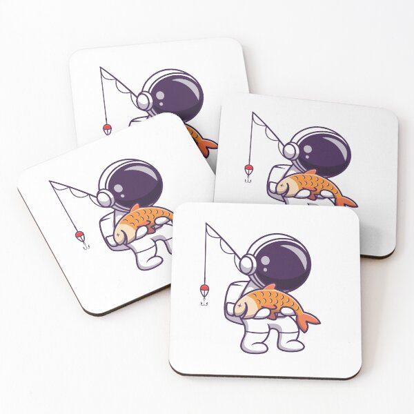 Item preview, Cute astronaut fishing cartoon designed and sold by mrlazypl.