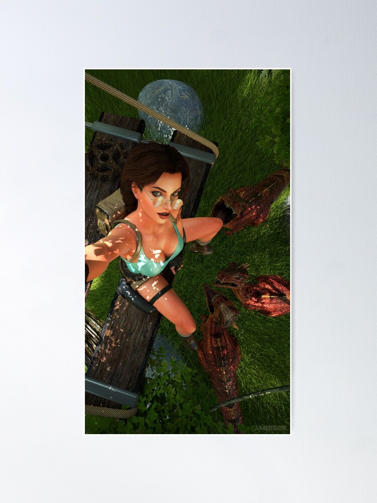 Alternate view of Lara Croft selfie Poster