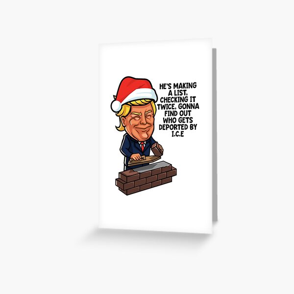 Donald Trump Santa Claus Funny Christmas Build The Wall Greeting Card