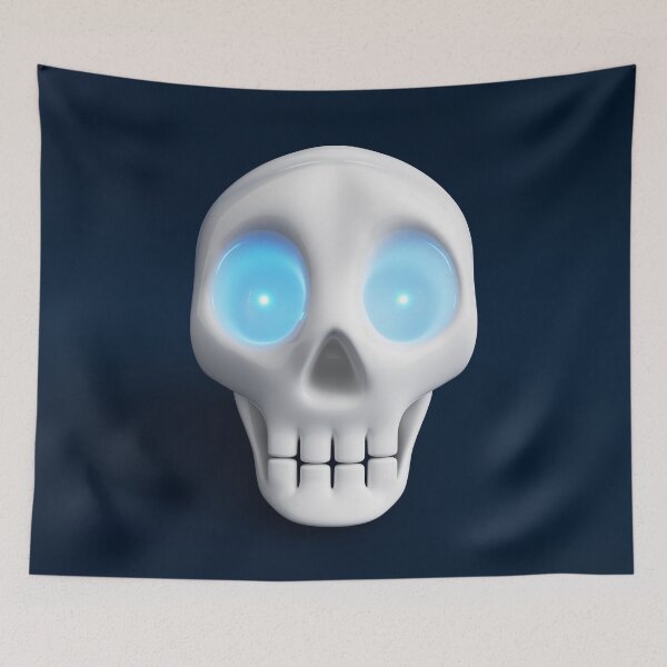 Item preview, Funny skull with shining blue eyes frontal designed and sold by lathspell.