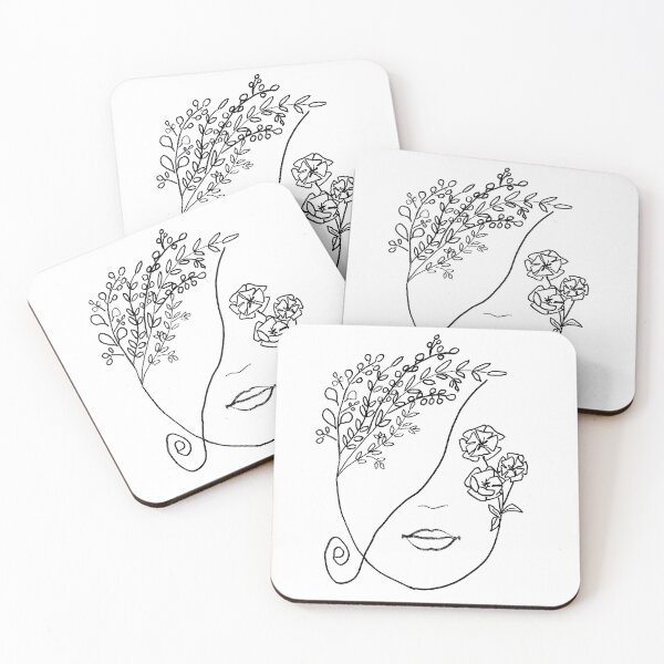 Item preview, Flower woman Line art designed and sold by EstiloSoul.