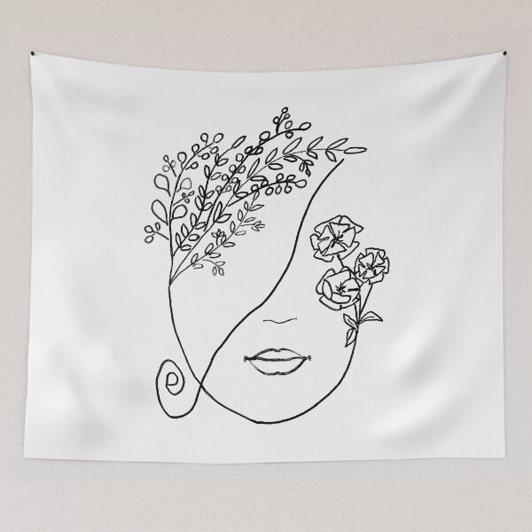 Item preview, Flower woman Line art designed and sold by EstiloSoul.