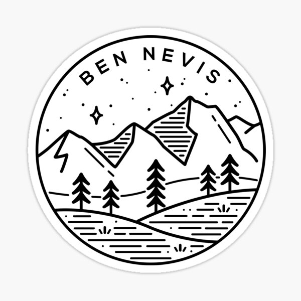 Item preview, Ben Nevis, Scotland Landscape Emblem - White designed and sold by typelab.
