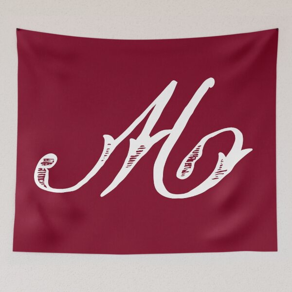 Item preview, Vintage Stylish White Burgundy Red Monogram M designed and sold by Vintage-TM.