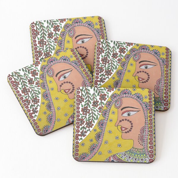 Item preview, Traditional Indian woman in Indian folk art style designed and sold by DollyJ.