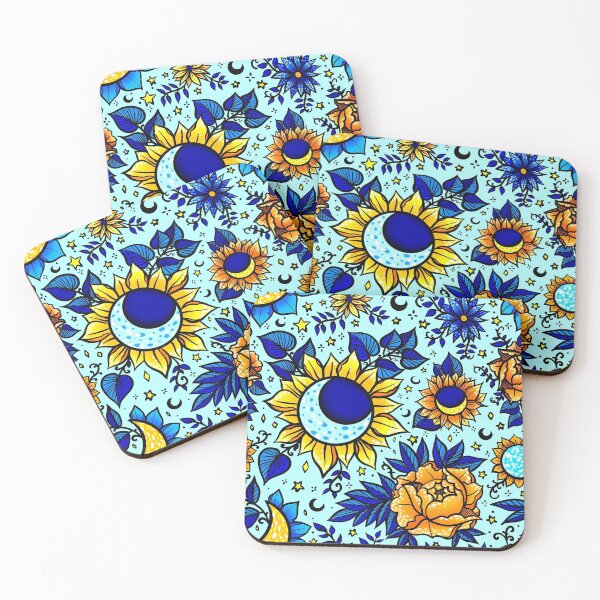 Moon Flower Summer Magic Coasters (Set of 4)
