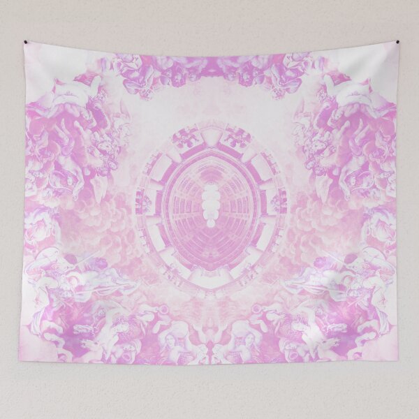 Item preview, Italian renaissance fresco collage in pink designed and sold by FlatLandPrints.
