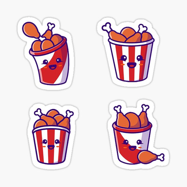 Bucket Of Chicken Stickers Redbubble - roblox kfc sign decal