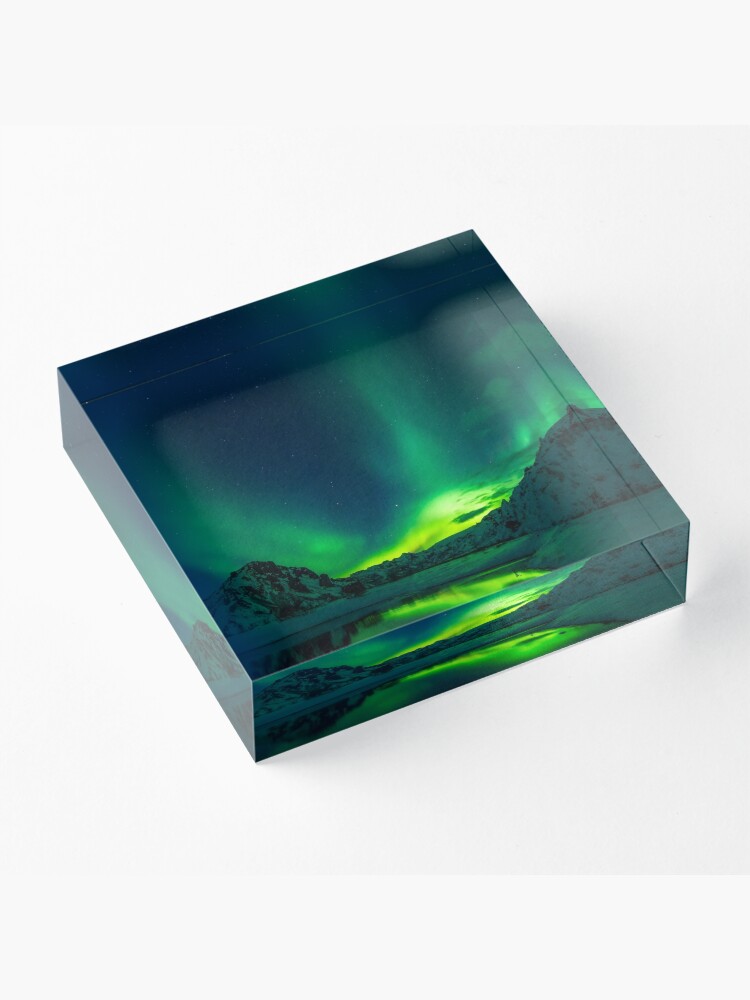 Alternate view of Iceland aurora borealis northern lights Acrylic Block