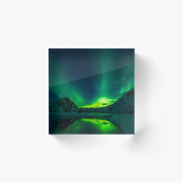 Iceland aurora borealis northern lights Acrylic Block