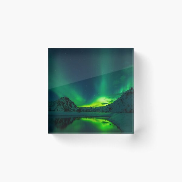 Iceland aurora borealis northern lights Acrylic Block