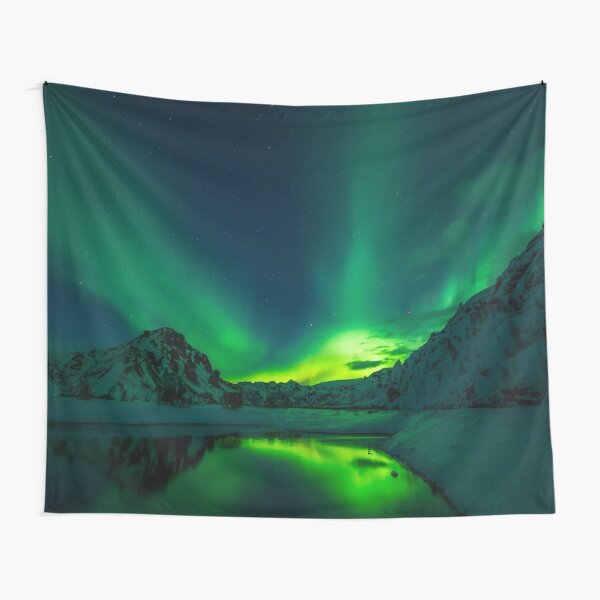 Iceland aurora borealis northern lights Tapestry