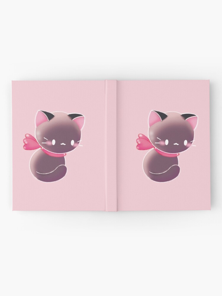 Black Cat Kawaii Cat Kawaii Kitty Cute Black Cat Kawaii Animal Hardcover Journal By Piccola Arts Redbubble