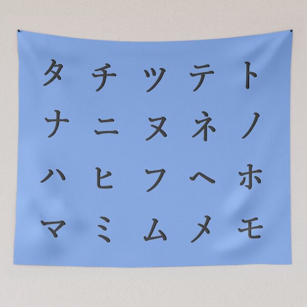 Item preview, Japanese alphabet - black katakana blue designed and sold by ZiphGames.