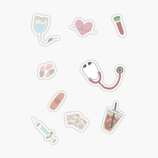 Sheet of 30 Printable Cute Nursing Stickers – PLR Stickers