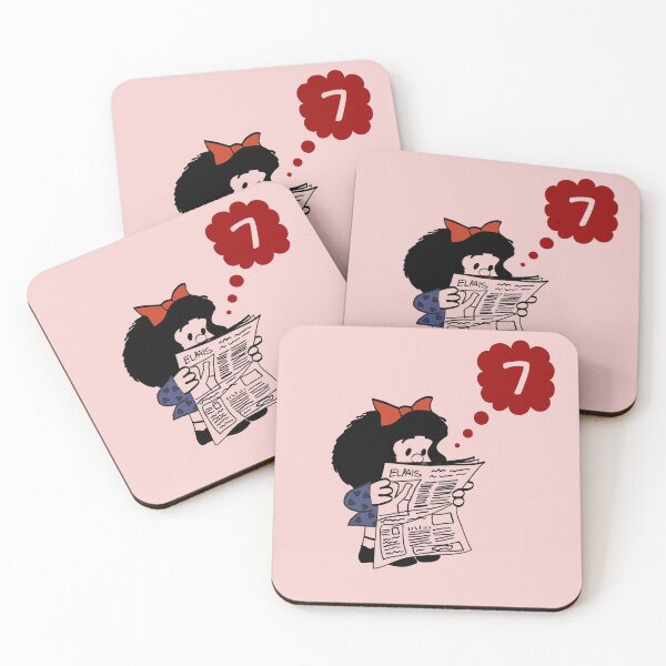 Item preview, Mafalda reading newspaper designed and sold by Midhuna.