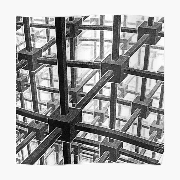 CUBIC SPACE DIVISION (M. C. ESCHER, 1952) Poster