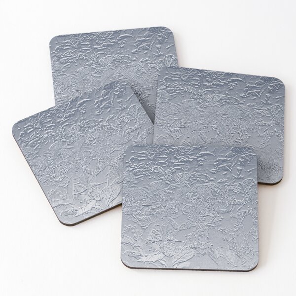 Item preview, Silver Forest Floor Leaves Bas Relief Shiny Textured Image. Unique original work by this artist. designed and sold by UrTops.
