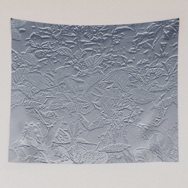 Item preview, Silver Forest Floor Leaves Bas Relief Shiny Textured Image. Unique original work by this artist. designed and sold by UrTops.