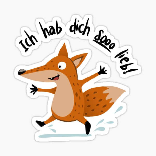 Little fox "I love you soooo!" Sticker